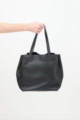 Celine Black Leather Small Cabas Phantom Tote Bag