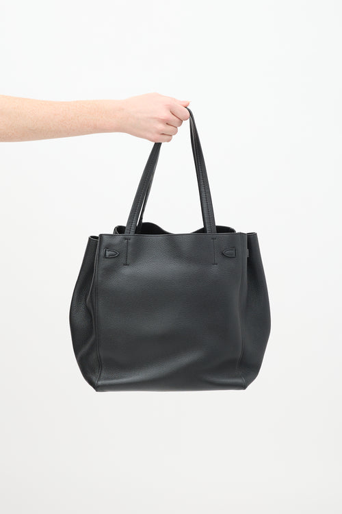 Celine Black Leather Small Cabas Phantom Tote Bag