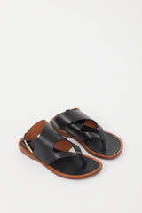 Celine Black Leather Strappy Sandal