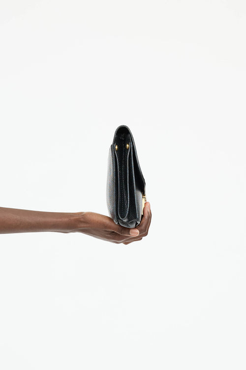 Celine Pebbled Leather Wristlet