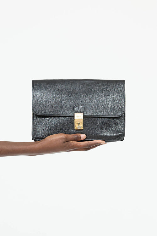 Celine Pebbled Leather Wristlet