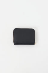 Celine Black Pebbled Leather Compact Zip Wallet