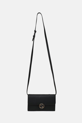 Leather Interlocking GG Wallet on Strap