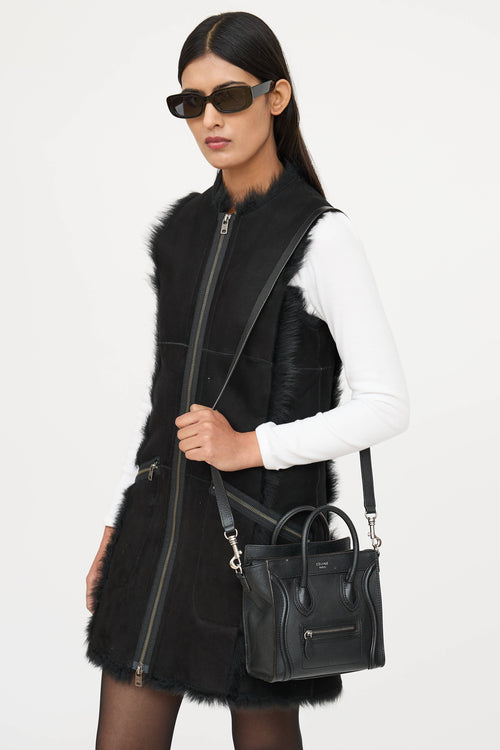 Celine Leather Nano Luggage Tote