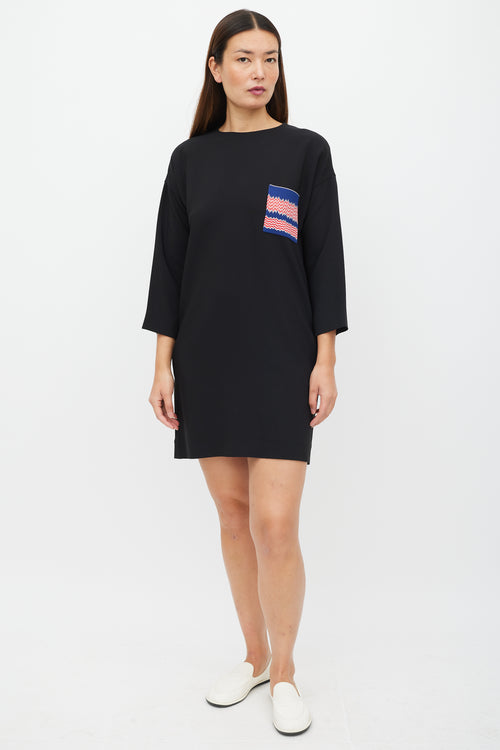 Celine Black & Multicolour Shirt Dress