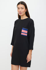 Celine Black & Multicolour Shirt Dress