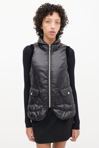 Celine Black Nylon & Velvet Vest