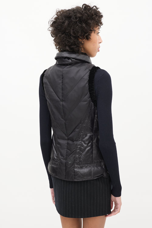 Celine Black Nylon & Velvet Vest