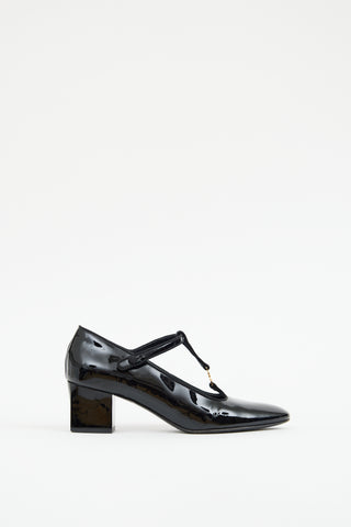 Celine Black Patent Leather Mary Jane Heel