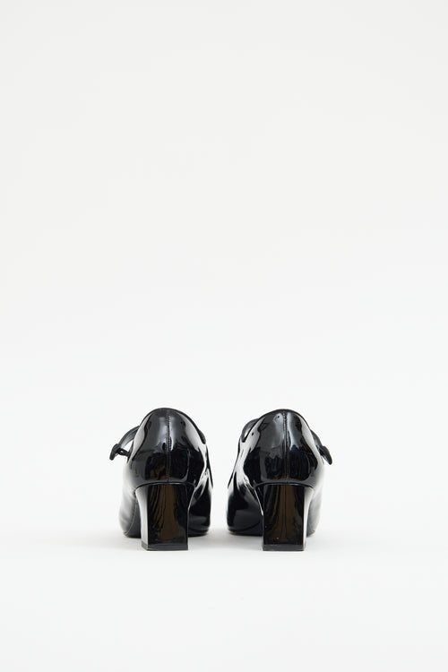 Celine Black Patent Leather Mary Jane Heel