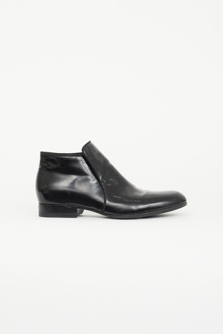 Celine Black Patent Leather Ankle Boot