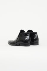 Celine Black Patent Leather Ankle Boot