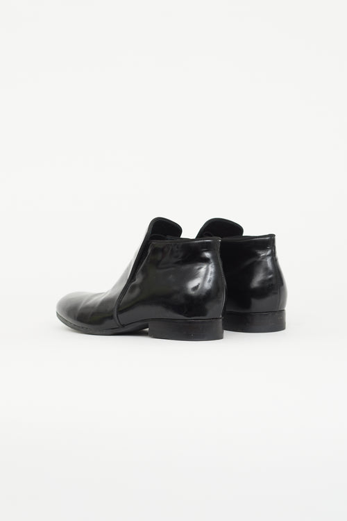 Celine Black Patent Leather Ankle Boot