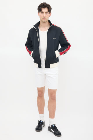 Celine Black & Red Striped Logo Track Jacket