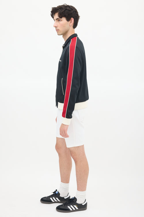 Celine Black & Red Striped Logo Track Jacket