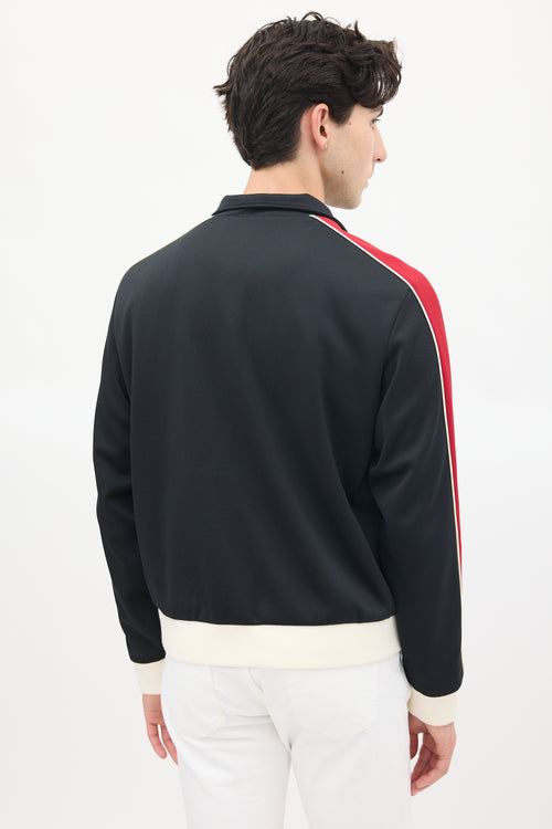 Celine Black & Red Striped Logo Track Jacket