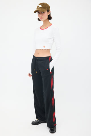 Celine Black & Red Triomphe Trackpant