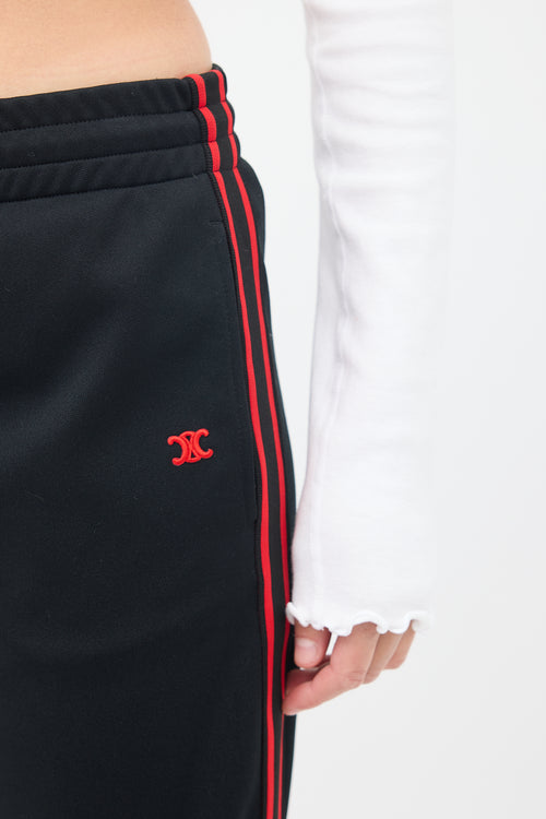 Celine Black & Red Triomphe Trackpant