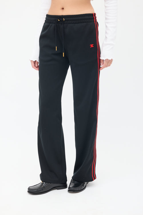 Celine Black & Red Triomphe Trackpant