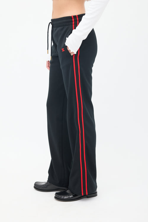 Celine Black & Red Triomphe Trackpant