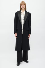 Celine // Black Satin Trim Coat – VSP Consignment