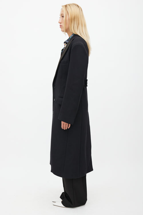 Celine Black Satin Lapel Coat