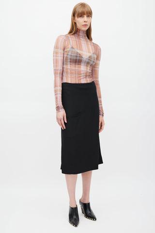 Celine Black Silk Pocket Skirt