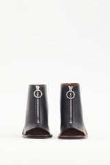 Celine Black & Silver Leather Bam Spartan Bootie