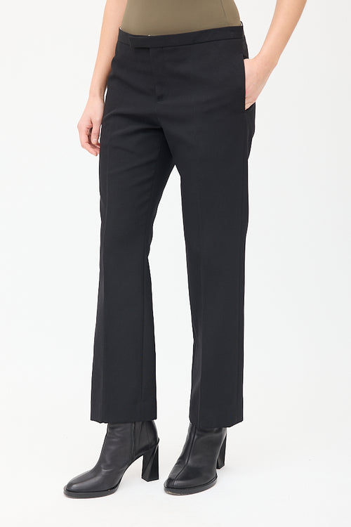 Celine Black Straight Leg Pintuck Trouser