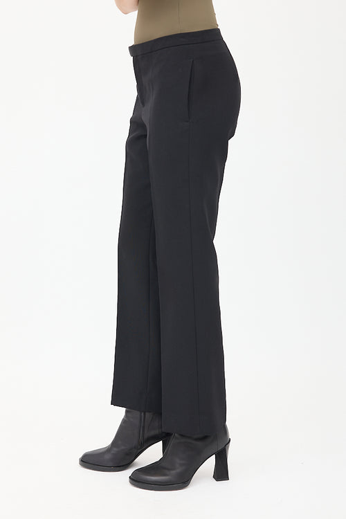 Celine Black Straight Leg Pintuck Trouser