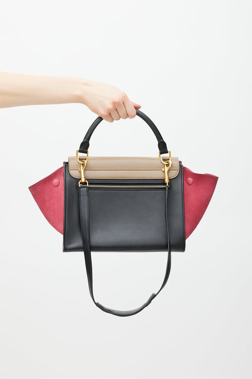 Celine Black & Multicolour Trapeze Leather Bag
