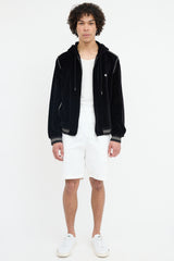 Celine Velour Triomphe Logo Hoodie
