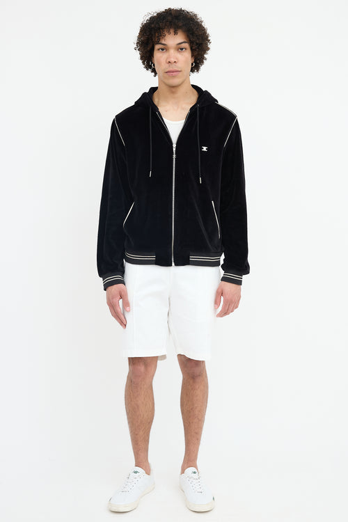 Celine Velour Triomphe Logo Hoodie