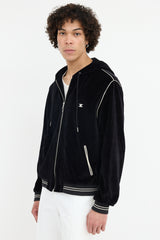 Celine Velour Triomphe Logo Hoodie