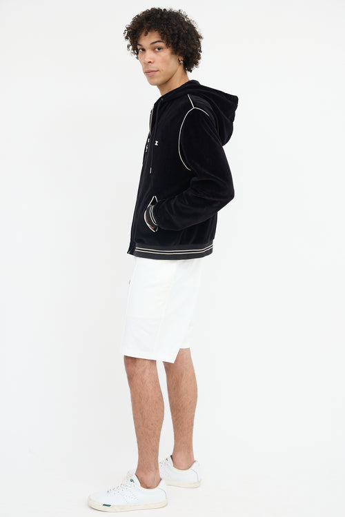 Celine Velour Triomphe Logo Hoodie