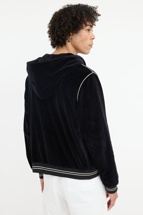 Celine Velour Triomphe Logo Hoodie