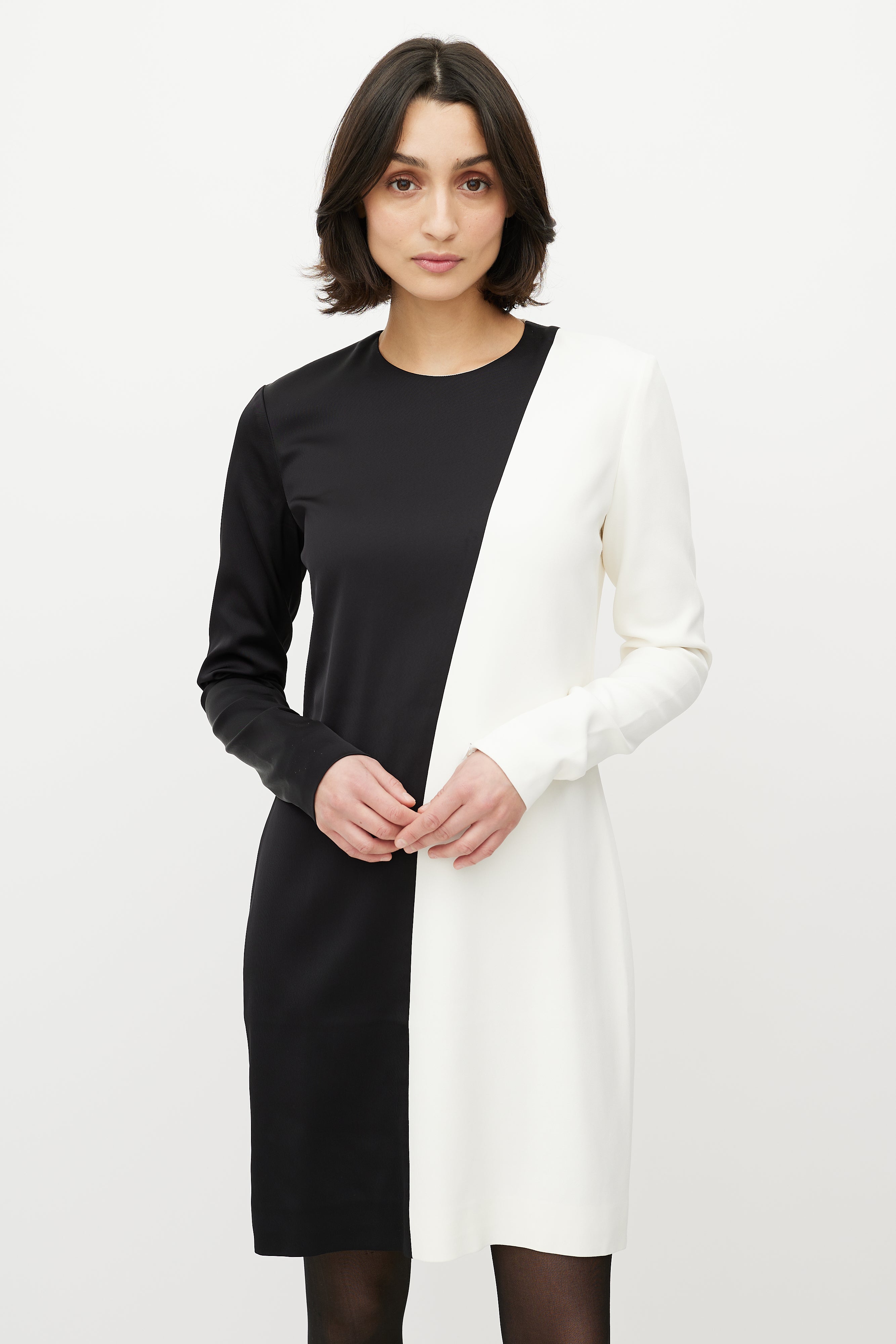 Celine // Black & White Asymmetrical Shift Dress VSP Consignment Celine // Black & White Asymmetrical Shift Dress VSP Consignment