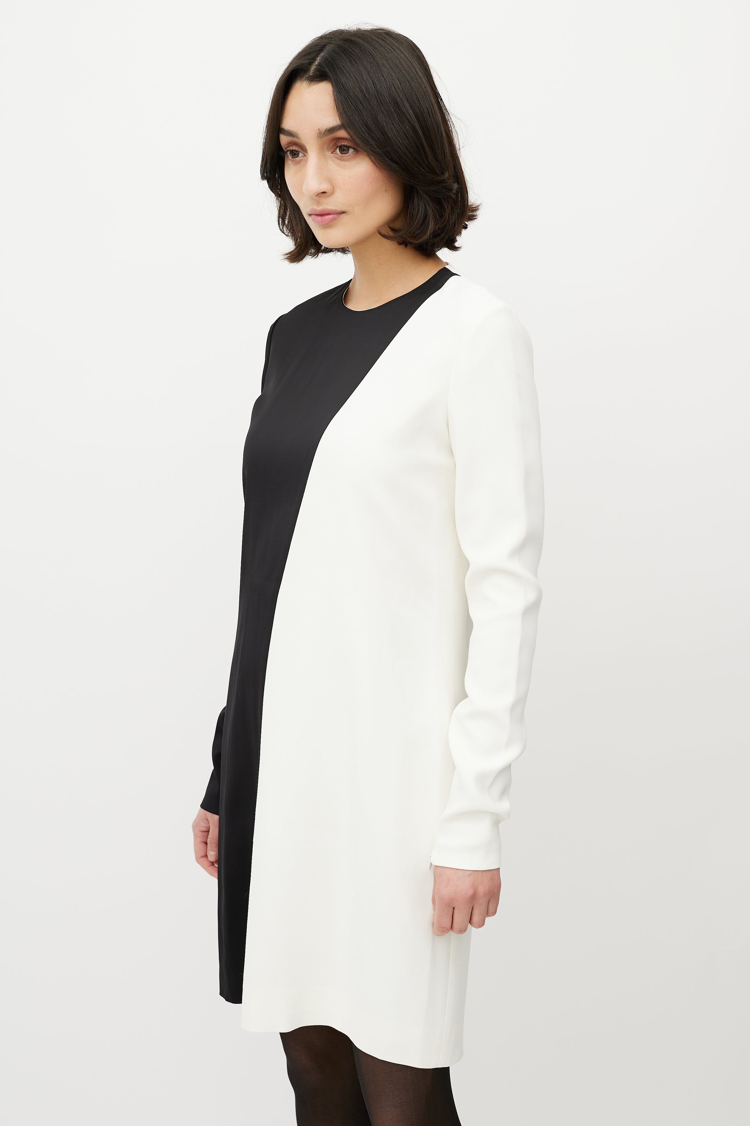 Celine // Black & White Asymmetrical Shift Dress VSP Consignment Celine // Black & White Asymmetrical Shift Dress VSP Consignment