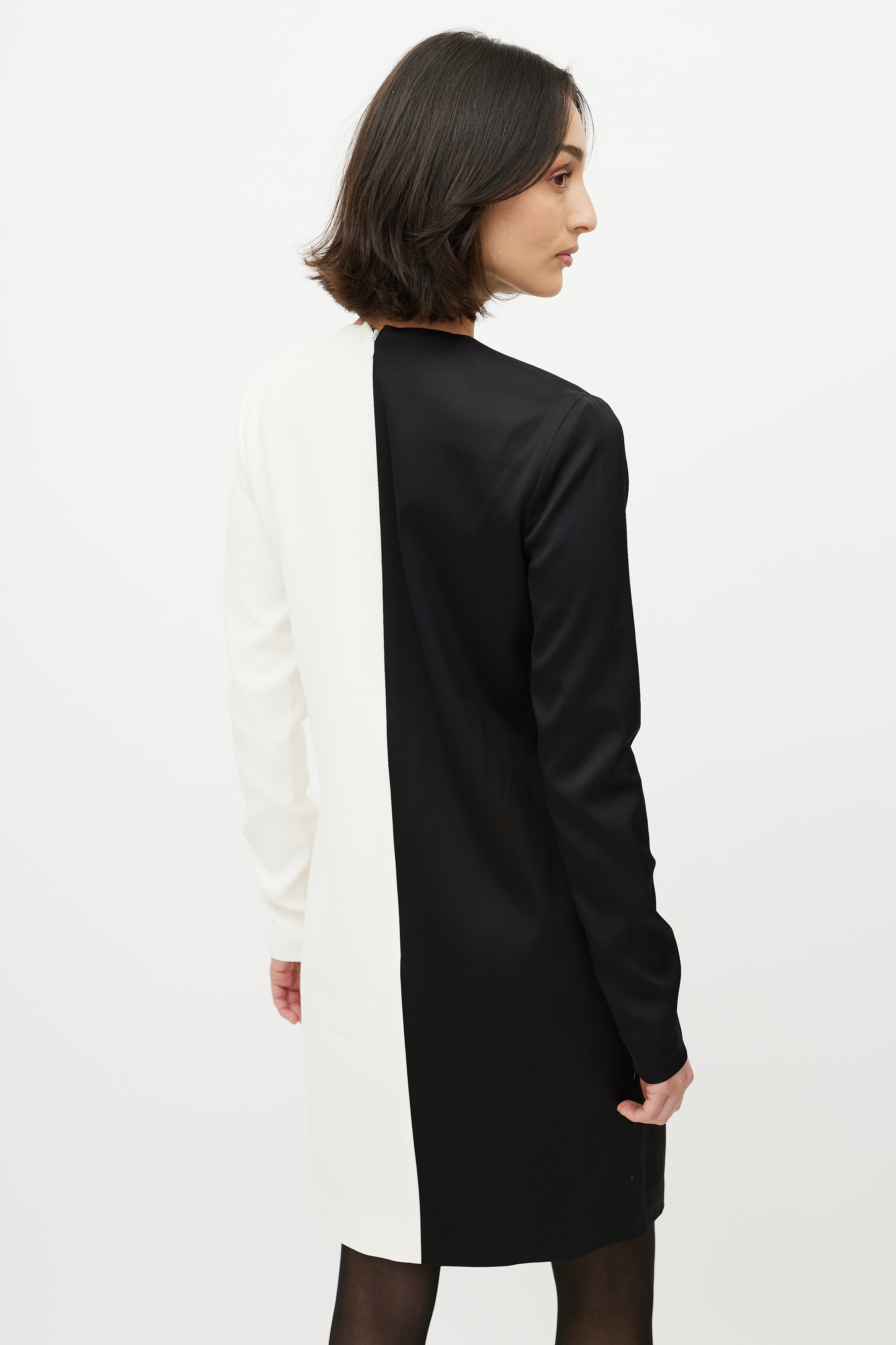 Celine // Black & White Asymmetrical Shift Dress VSP Consignment Celine // Black & White Asymmetrical Shift Dress VSP Consignment