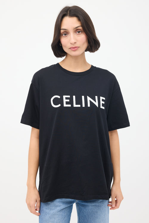 Celine Black & White Logo T-Shirt