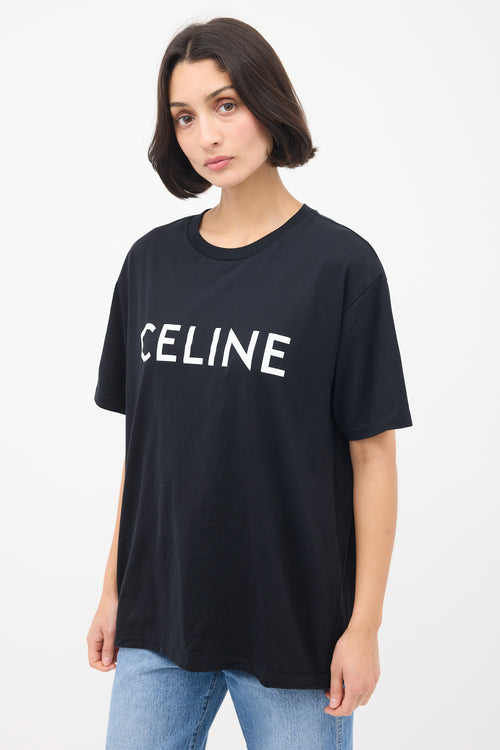 Celine Black & White Logo T-Shirt