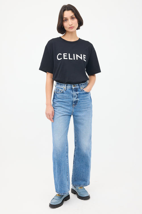 Celine Black & White Logo T-Shirt