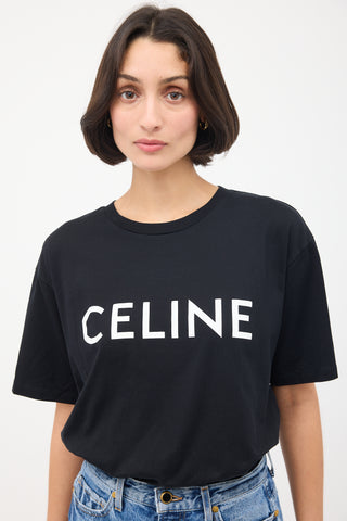 Celine Black & White Logo T-Shirt