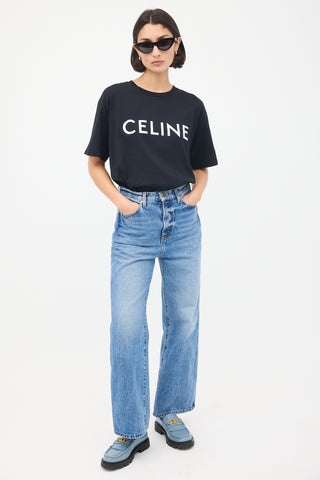 Celine Black & White Logo T-Shirt