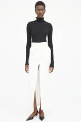 Celine Piped Mock Neck Top