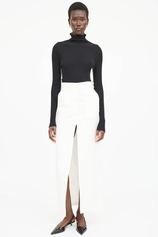 Celine Piped Mock Neck Top
