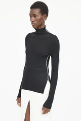 Celine Piped Mock Neck Top
