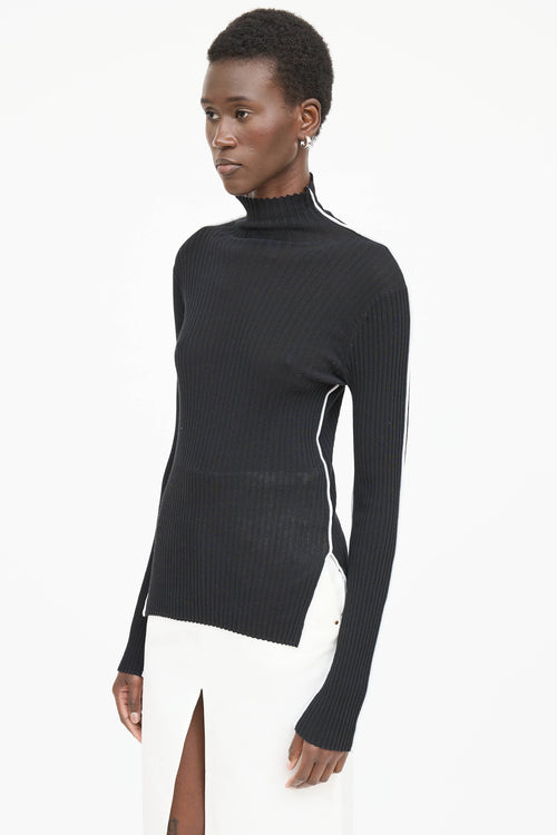 Celine Piped Mock Neck Top