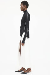Celine Piped Mock Neck Top