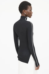 Celine Piped Mock Neck Top